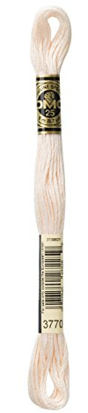 DMC 117-3770 Mouline Stranded Cotton Six Strand Embroidery Floss Thread, Light Tawny, 8.7-Yard