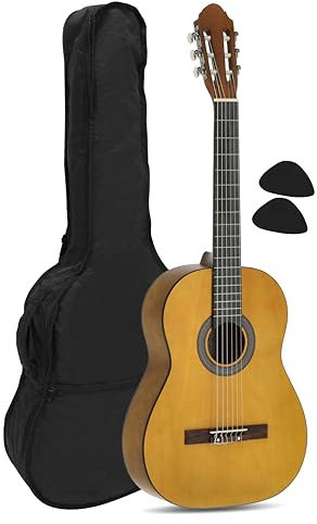 Juan Miguel Navarrez Konzertgitarre, klassische Gitarre, 4/4 honey - Natur, inkl. Tasche