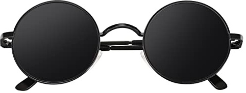 CGID Lunettes de Soleil Polarisées Ronde Homme Femme Lunettes Style Rétro Vintage Cercle Cadre Métallique Protection UV400