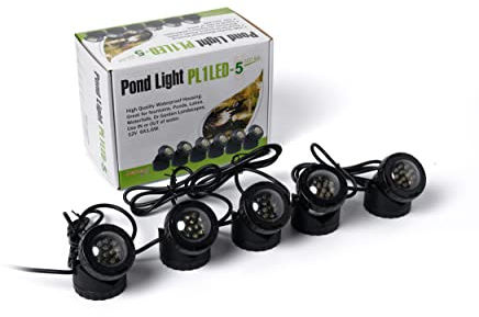 Jebao Submersible LED Pond Light with Photcell Sensor, Set of 5