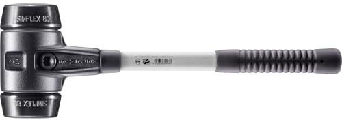 SIMPLEX-Schonhammer, Gummikomposition; mit verstärktem Tempergussgehäuse und Fiberglasstiel | D=80 mm | 3702.080