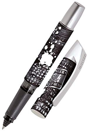 ONLINE Rollerball Campus Keep Out | Patronen-Rollerball mit ergonomischem Griffstück | Standard-Tintenpatronen | für Rechts- und Linkshänder | für Schule, Uni, Vielschreiber