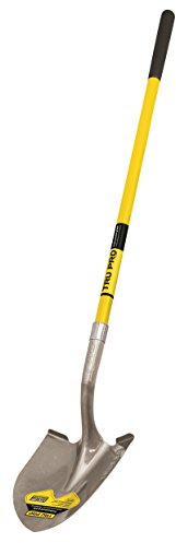 Truper Tru Pro Round-Point Shovel, 48-Inch Fiberglass Handle with 9-Inch Grip, Heavy-Duty Professional Digging & Gardening Shovel (Model PRL-F / 31198)