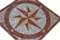 Mosaikfliesen Naturstein Rosone 60x60 cm Windrose Kompass Marmor Mosaik Einleger Rosso Verona Rot Creme 018