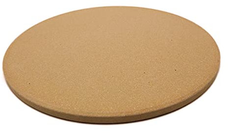 SANTOS Pizzastein rund - Ø26x1cm - knusprige Pizza - Backofen, Kohlegrill & Gasgrill - Pizzaplatte/Backplatte - Pizza, Flammkuchen, Pita, Fladenbrot
