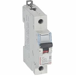 407660 Disjoncteur unipolaire 63A - 1P Courbe C - 6/10kA - À vis - Legrand DX3