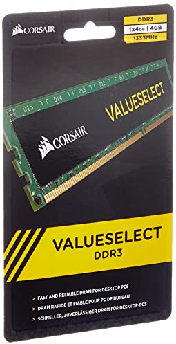Corsair CMV4GX3M1A1333C9 Value Select 4GB (1x4GB) DDR3 1333 Mhz CL9 Mainstream Desktop Memory Module