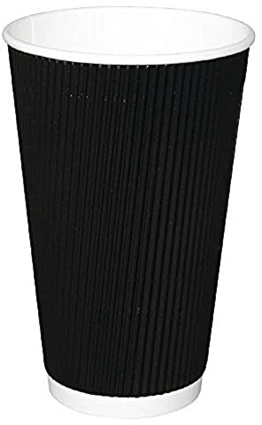 Fiesta - 500 tazze da viaggio usa e getta da asporto, colore nero, 453,6 g