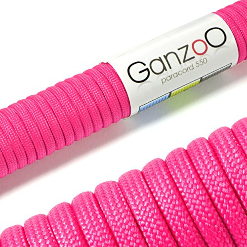 Ganzoo Paracord 550 Seil 4mm Schnur Typ 3, Nylon & Polyester, ideal für Basteln von Hundeleine Halsband Armband/Camping Survival und Outdoor (3/15/30/100 Meter) Allzweckseil 7 Innenstränge