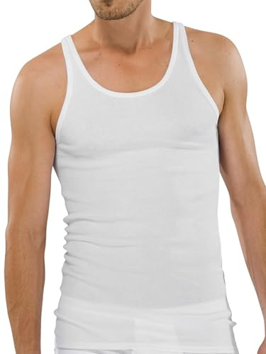 Schiesser Herren Sportjack Unterhemd, Weiß, 6 EU
