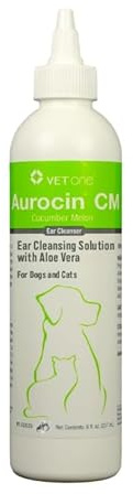 Vet One Aurocin CM - Ear Cleanser w/Aloe (Cucumber Melon Scent) 8 oz