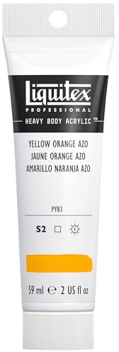 Liquitex 1045414 Professional Heavy Body Acrylfarbe in Künstlerqualität mit ausgezeichneter Lichtechtheit in buttriger Konsistenz, 59ml Tube - Gelborange Azo