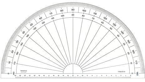 Minerva - Goniometro 180°, 30 cm, trasparente