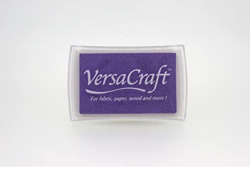 Tsukineko VersaCraft Stempelkissen - Violett, Wisteria - Groß - Wasserbasis, Deckend, Beständig gegen Ausbleichen - Embossing