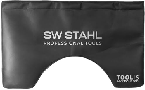 SW-Stahl 07309L Kotflügelschoner - Magnethaftung & Kunstleder - Silber | Schutzmatte für die Werkstatt - universelle Kotflügelabdeckung mit Magneten - robust & abwischbar - Schwarz
