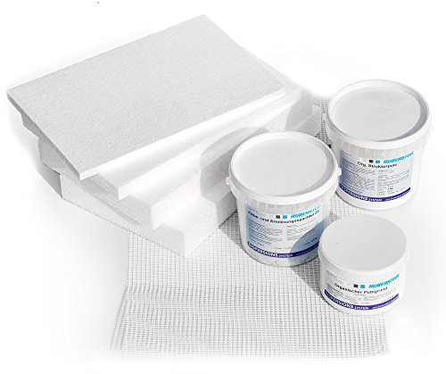 Ruberstein® Ruberstein WDVS Reparaturset für Löcher in Fassade, Spechtlöcher reparieren, Reibeputz 3 mm