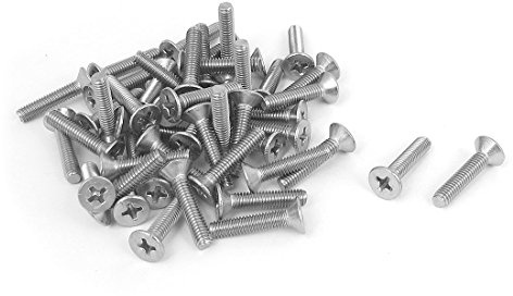 sourcing map 50Stk cM4 x 20mm Metrisch Kreuzkopf Flachkopf Senkkopf Schrauben Maschine DE de