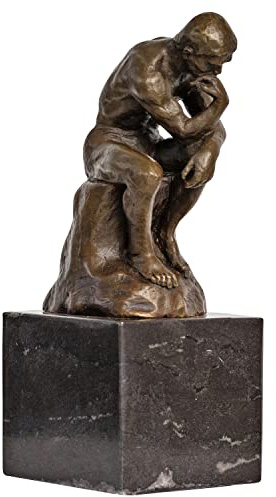 aubaho Bronze der Denker Mann Bronzeskulptur Bronzefigur nach Rodin Skulptur Replik Figur