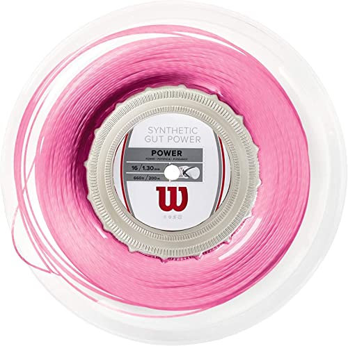 Wilson Synthetic Gut Power 16 Tennissaiten, 200 m Rolle, Pink