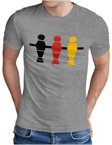 OM3® Tyskland T-shirt | Herr | '54 '74 '90 '2014 fotboll Kicker fanshirt | S – 4XL, Ljunggrå, XL