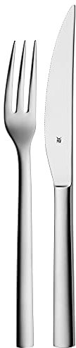WMF Nuova - Cubertería para carne, cuchillo y tenedor monobloque de acero inoxidable