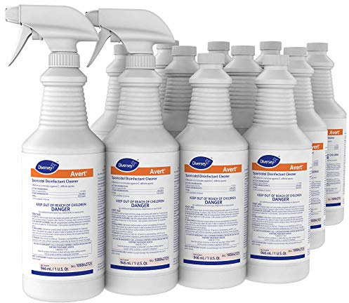 Diversey 100842725 Avert Sporicidal Disinfectant Cleaner, Hospital Grade Kills C. Difficile Spores, Ready-to-Use Liquid Spray, 32-Ounce (Pack of 12)