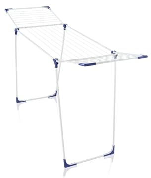 Leifheit Standtrockner Classic 200 Solid standfester Wäscheständer mit 20m Trockenlänge für 2 Waschmaschinenladungen, für drinnen & draußen, mit Flügeln für lange Wäsche, platzsparender Wäschetrockner
