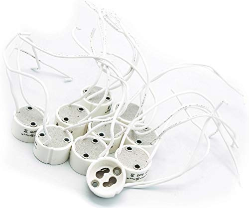 Energmix 50x GU10 Fassung fr LED und Halogen mit Kabel aus hochwertigem Keramik 12V, 2343-50x