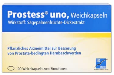Prostess uno: Pflanzliches Mittel mit Sägepalmenextrakt für Prostata-bedingte Harnbeschwerden, 100 Weichkapseln