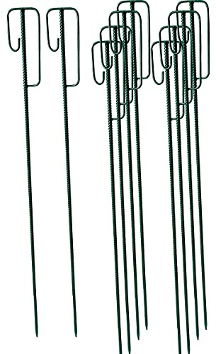 UvV Absperrleinenhalter grün 1200 mm lang (10 Stück) Laterneneisen UVV-Bügel für Fangzaun, Kunststoffzaun, Warnband