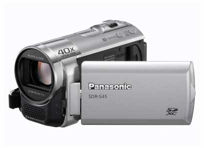 Panasonic SDR-S45 SD Card Camcorder with 40x Optical Zoom - Silver