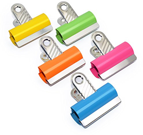 Rapesco RCB60COL 60 mm Pappersklämmor, Bulldog, Blandade Färger, 10 Pack
