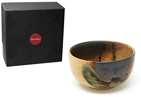 Quertee - Cuenco de cerámica para matcha – Tazón japonés de 400 ml – Chawan original de Japón para ceremonia del té – Cuenco de té matcha pintado a mano en caja de regalo – Tazón Ceremonial Matcha