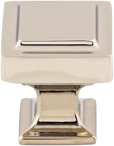 Top Knobs Ascendra 1 1/8 Length Square Cabinet Knob Polished Nickel TK701PN