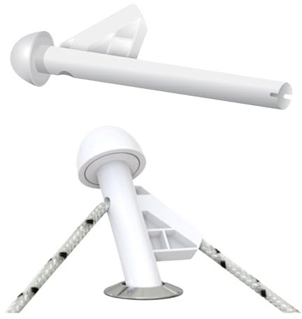 DL Fender Rod Holder For Boat Fenders - Effortless Fender Management With Versatile Boat Docking Tool - Multifunctional Fender Adjuster Holder Also Doubles as Boarding and Exiting Handle - White