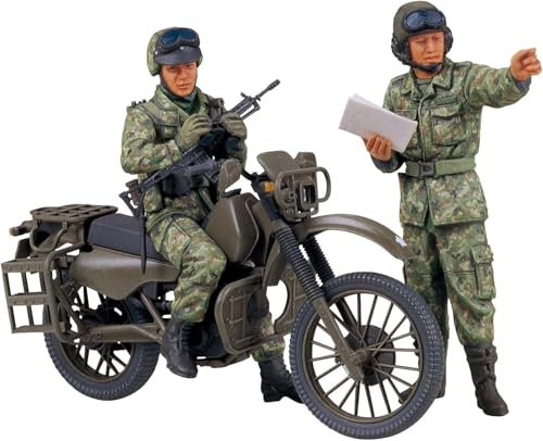Tamiya - 1:35 JGSDF Geländemotorrad (2), originalgetreue Nachbildung, Modellbau, Plastik Bausatz, Basteln, Hobby, Kleben, Plastikbausatz, Zusammenbauen, Unlackiert