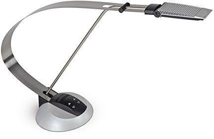 Maul LED-Designtischleuchte MAULprimus (neue Version), dimmbare Schreibtischlampe, Farbtemperatur veränderbar 2900K-5500K, 10W, 5000 LUX bei 23cm, 600 Lumen, Made in Germany, Elliptisch geformte Edelstahlfeder und Leuchtenkopf aus Aluminium