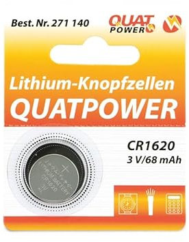 Piles bouton au lithium quat Power Pile bouton CR1620, quat Power