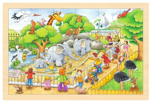 Goki 57808 - Einlegepuzzle - Zoobesuch