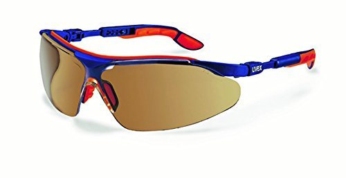 Uvex 9160-068 I-VO SCT Sunglare Optidur NC Safety Spectacle, Brown/Blue/Orange