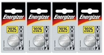 Cuatro (4) X Energizer CR2025 de litio pilas de botón, litio, 3 V, incluye embalaje