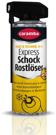 Caramba Express Schock Rostlöser, Rost- und Schmutzentferner für Metall-Gewinde in Auto und Haushalt, Spray mit 4-fach-Wirkung, Dualer Sprühkopf, 250 ml