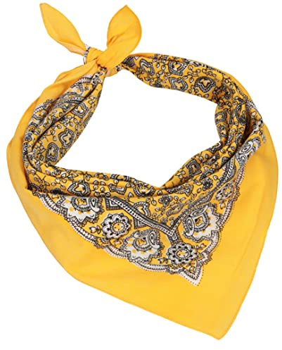 Betz Nickituch Bandana Richtfesttuch Halstuch mit klassischem Paisleymuster 55x55 cm in den Farbe gelb