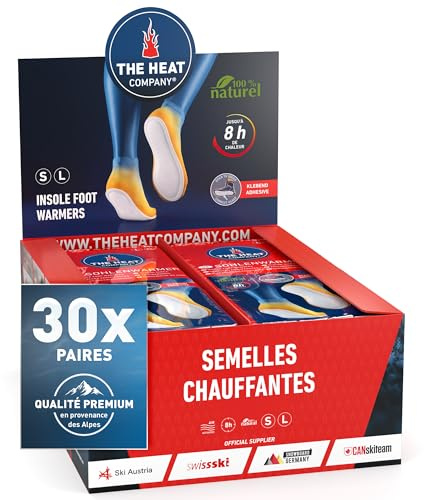 The Heat Company Semelles Chauffantes Adhésives - Extra Chaud - 8 Heures de Chaleur - Chaleur immédiate - autochauffante - purement Naturel - Small Taille: 36-40 - 30 Paires