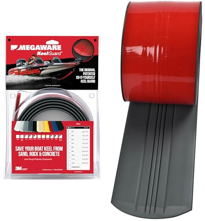 MEGAWARE KEELGUARD In den USA hergestellter Original-Kielschutz, 12,7 cm breit, 1,2–3,6 m Größen, 11 Farben, komplettes Installationsset mit Grundierung, Rumpfschutz, für Fiberglas und einige