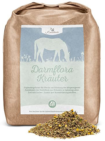 Krauterie Darmflora Kräuter für Pferde in Spitzenqualität (2000 g) - Artgerechtes Ergänzungsfutter aus Pferdekräutern, frei von künstlichen Zusätzen, melassefrei, getreidefrei, zuckerfrei