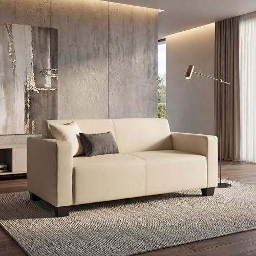 Mendler Modular 2-Sitzer Sofa Lyon, Kunstleder - Creme | Couch