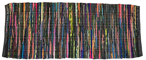 DII Chindi Home Handvävd trasmatta av återvunnen bomull, flerfärgad, 61 x 183 cm
