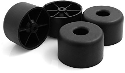 Design61 4er Set Kunststoff-Möbelgleiter Möbeluntersetzer Sofa Sessel zum Anschrauben Kunststoff Möbelgleiter Ø 50 x H 50 mm schwarz