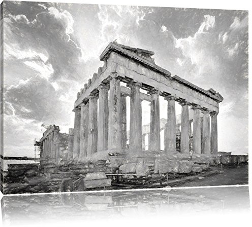Pixxprint Akropolis in Athen, Größe: 80x60cm, Leinwandbild, fertig gespannt, Wandbild, Dekoration, Kunstdruck, kein Poster